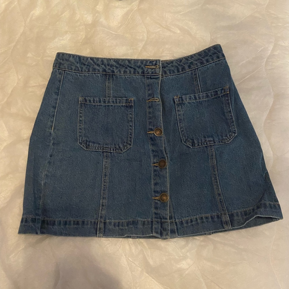 large Forever 21 dark wash jean skirt